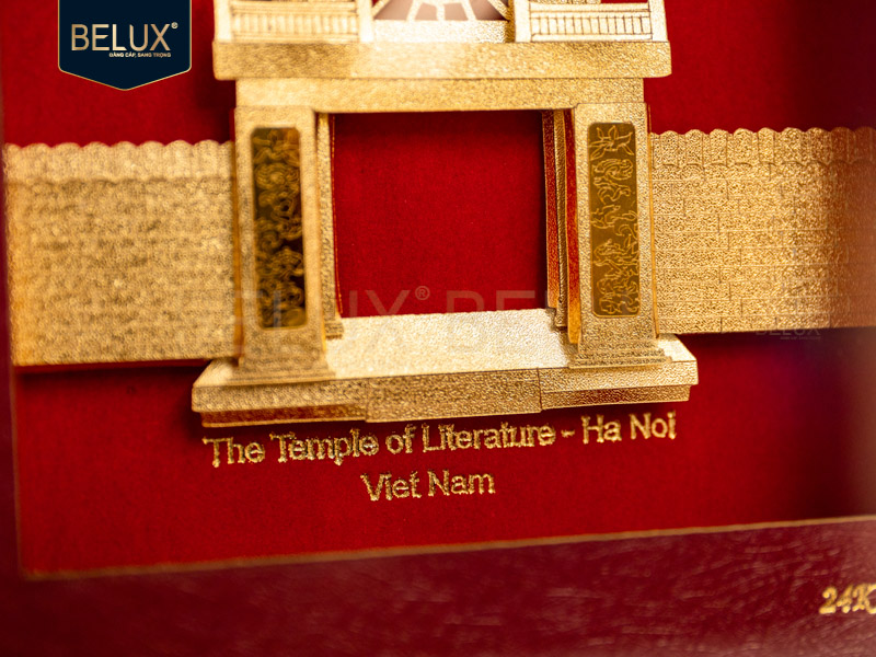 Tranh Khuê Văn Các Dát Vàng 24k- 20x18 cm